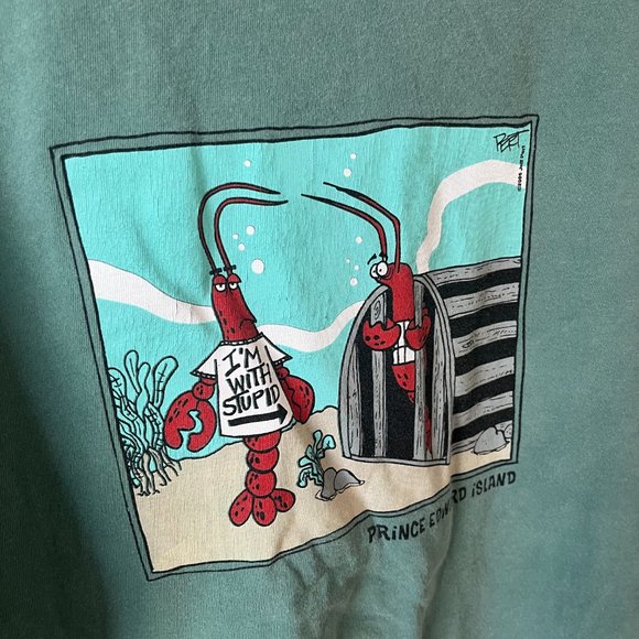 Lobster PEI stupid novelty lobster tee shirt Pert designs - Picture 3 of 11